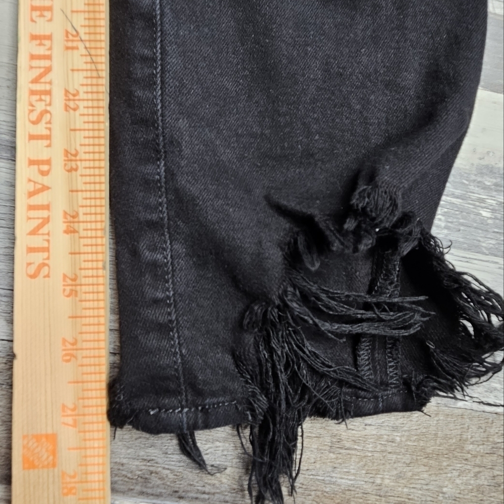 L'agence High Line Skinny Onyx Destruct Women's 29 Raw Hem Distressed Knee Black - Picture 8 of 10